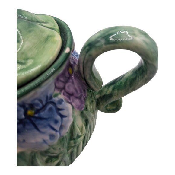 Vintage Jeanette Adams by Silvestri Small Frog Floral Motif Tea Pot No cup - Picture 10 of 10